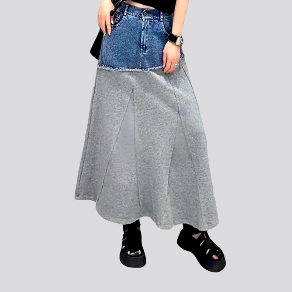 Asymmetric a-line jean skirt
 for ladies | Jeans4you.shop