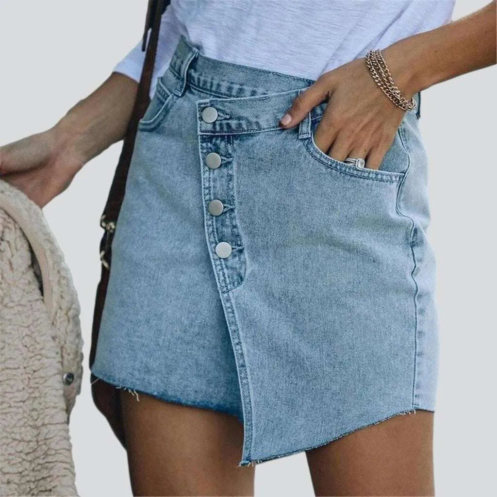 Asymmetric mini jeans skirt | Jeans4you.shop