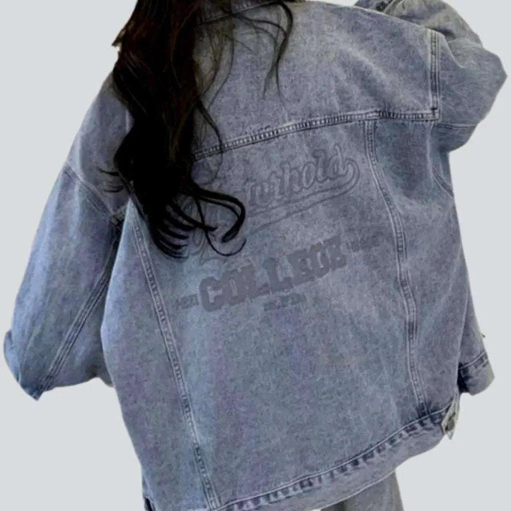 Back print oversized denim jacket | Jeans4you.shop