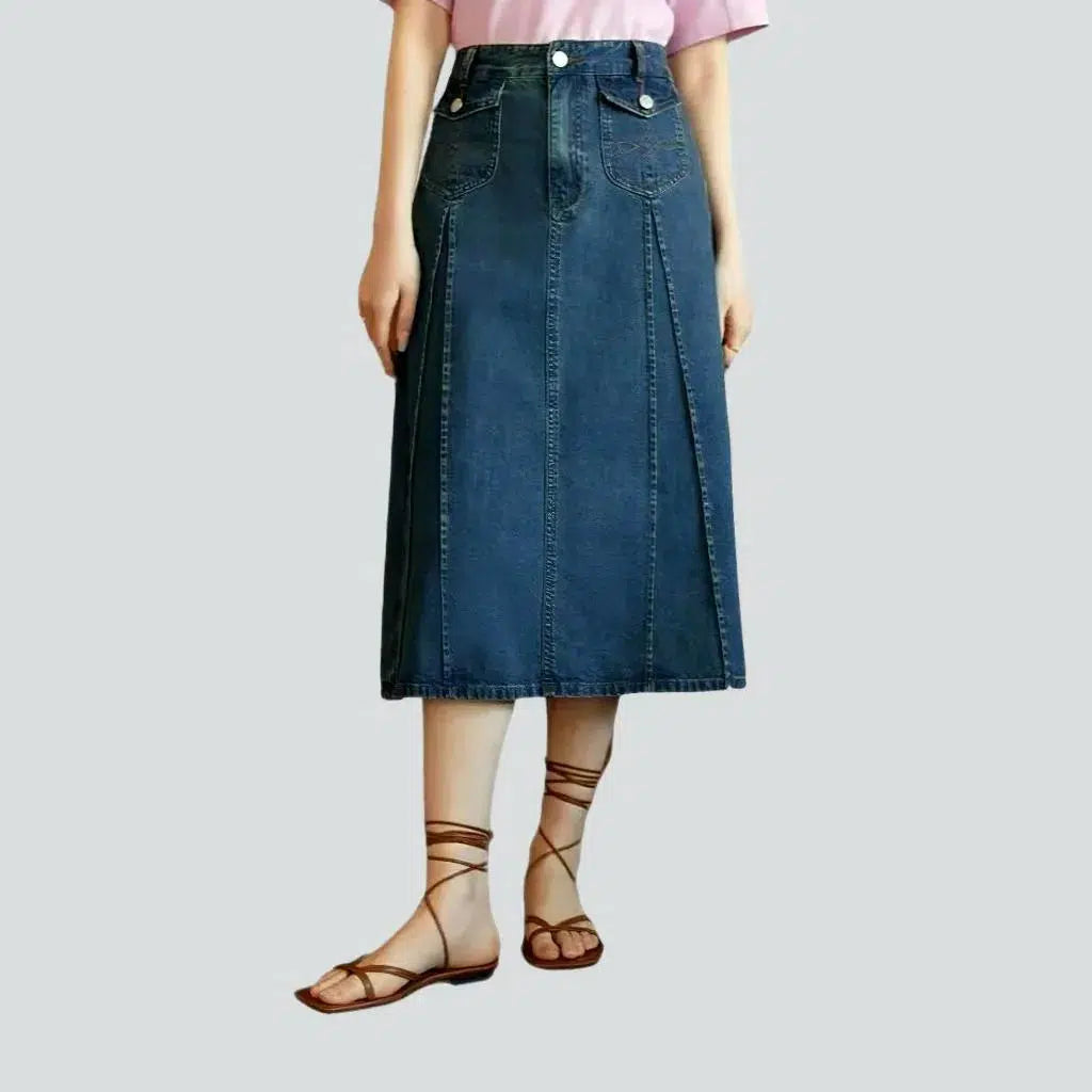 Below-the-knees women's denim skirt | Jeans4you.shop