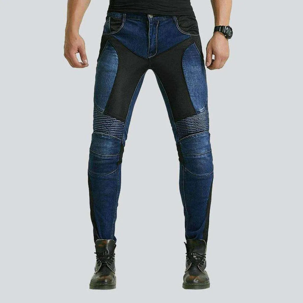 Biker jeans with breathable mesh | Jeans4you.shop