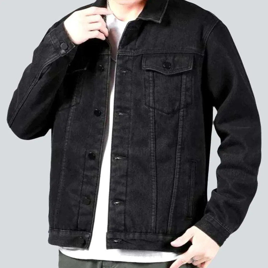 Black insulated men's jean jacket | Jeans4you.shop