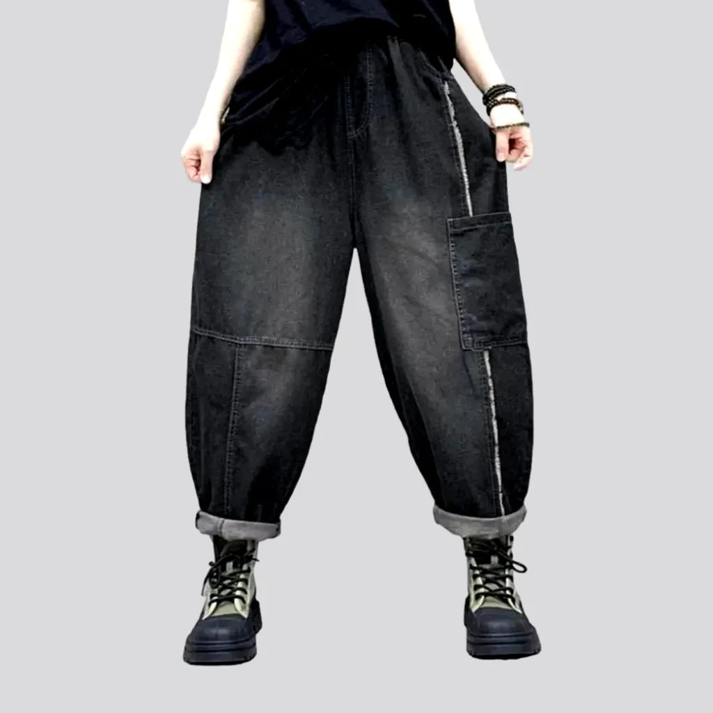 Black sanded women's denim pants | Jeans4you.shop