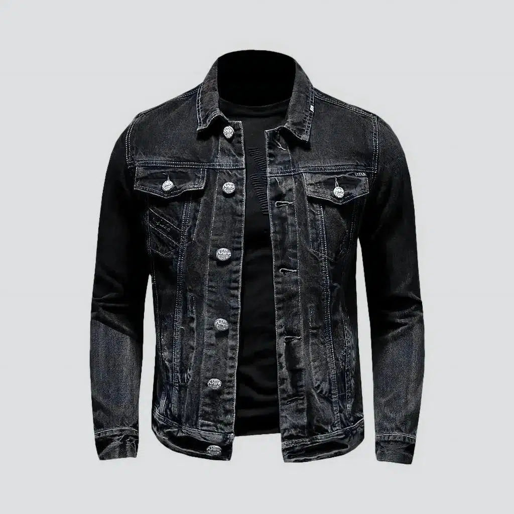 Black slim jean jacket
 for men | Jeans4you.shop