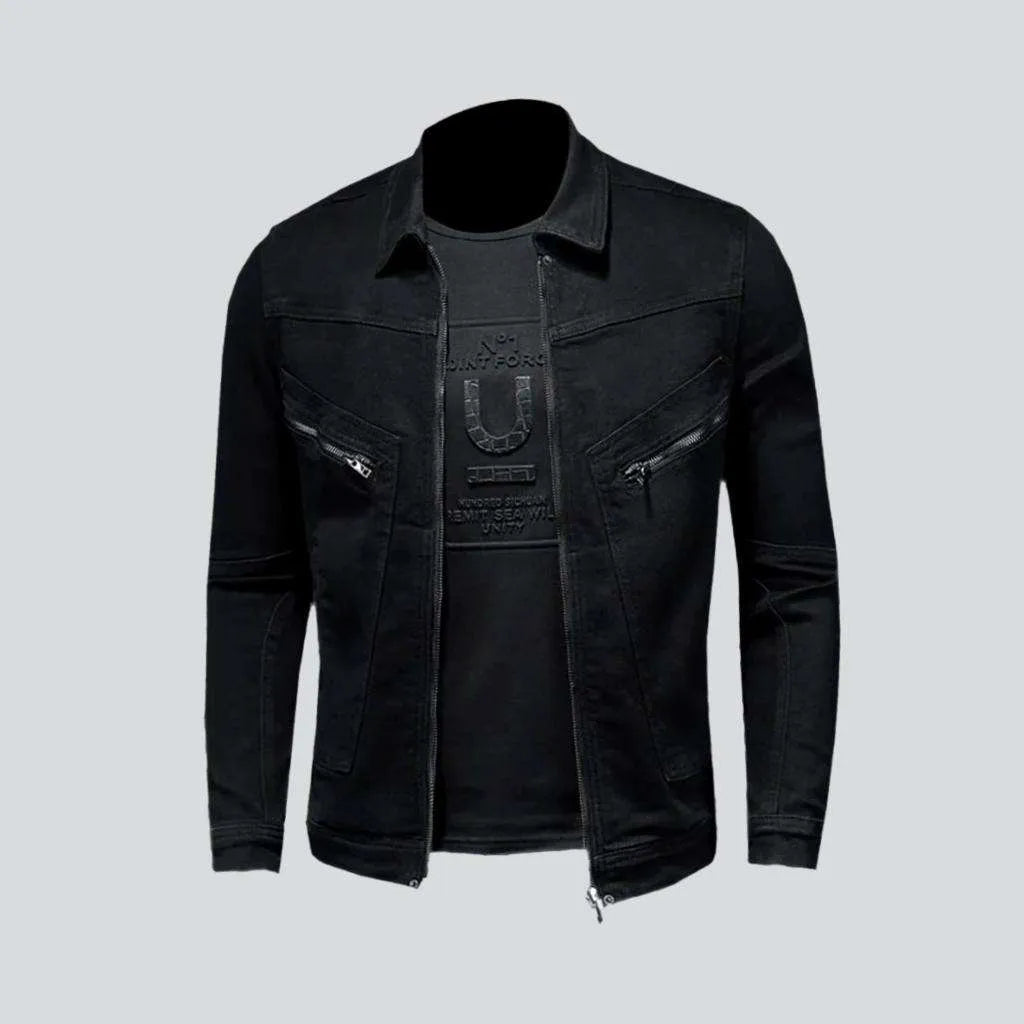 Black slim men's jean jacket | Jeans4you.shop