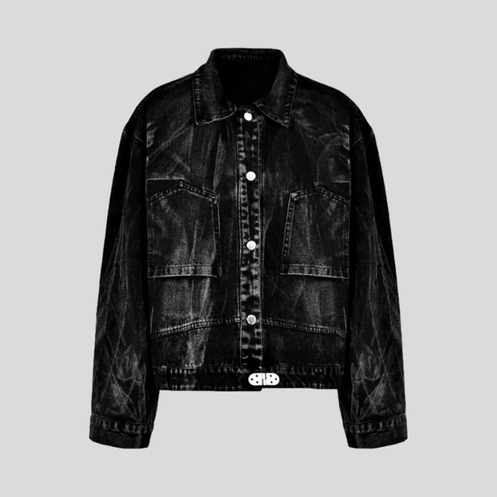 Black vintage denim jacket
 for ladies | Jeans4you.shop