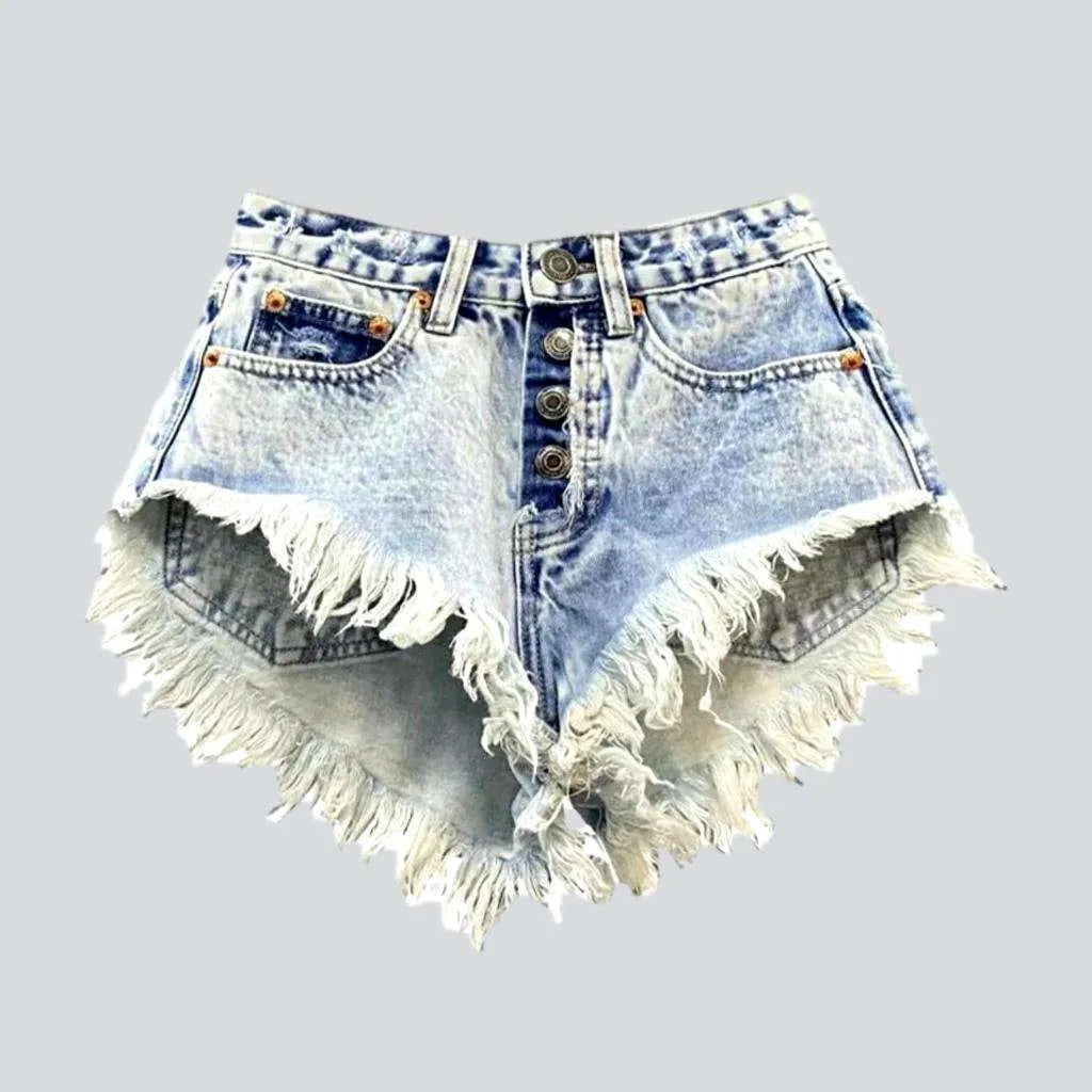Bleached distressed denim shorts | Jeans4you.shop