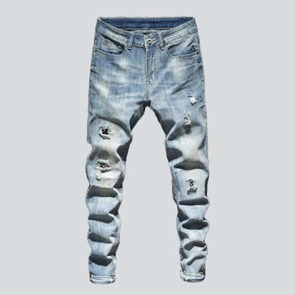 Bleached light blue men's jeans | Jeans4you.shop