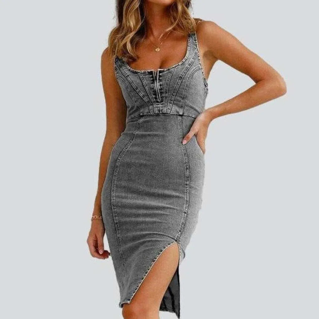 Body con slit denim dress | Jeans4you.shop