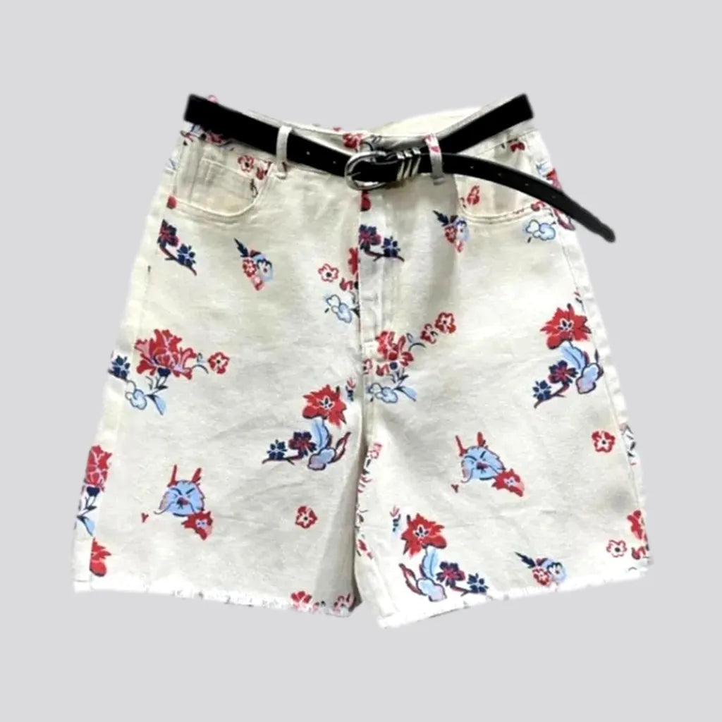 Boho straight women's denim shorts | Jeans4you.shop