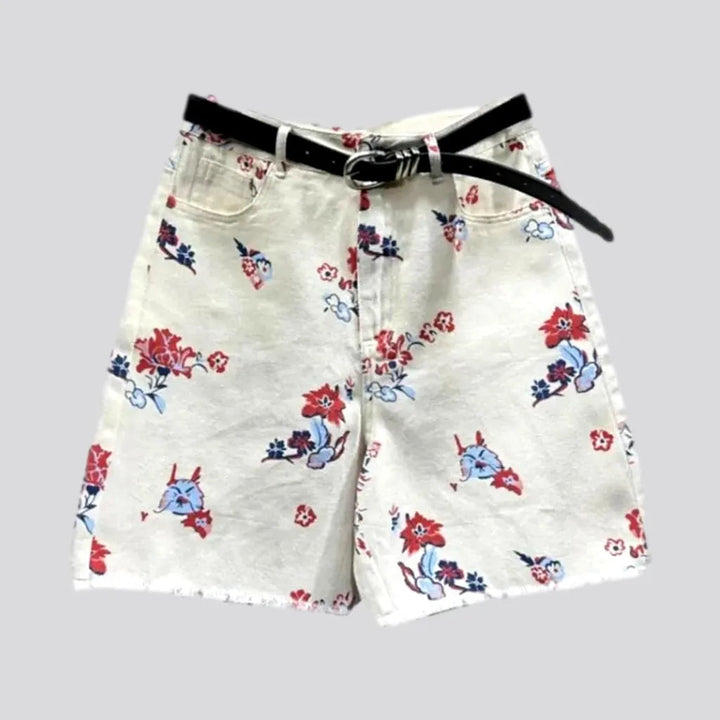 Boho straight women's denim shorts | Jeans4you.shop
