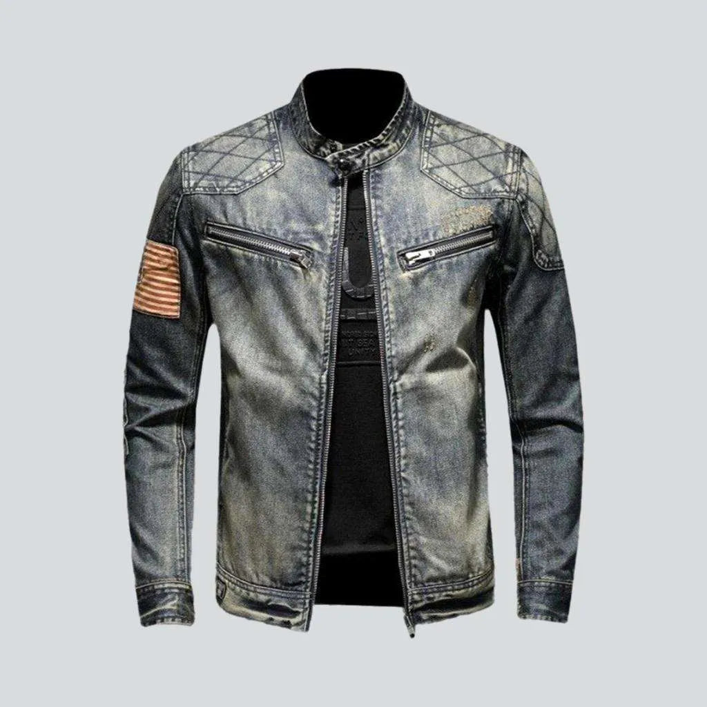 Bomber biker men's denim jacket | Jeans4you.shop