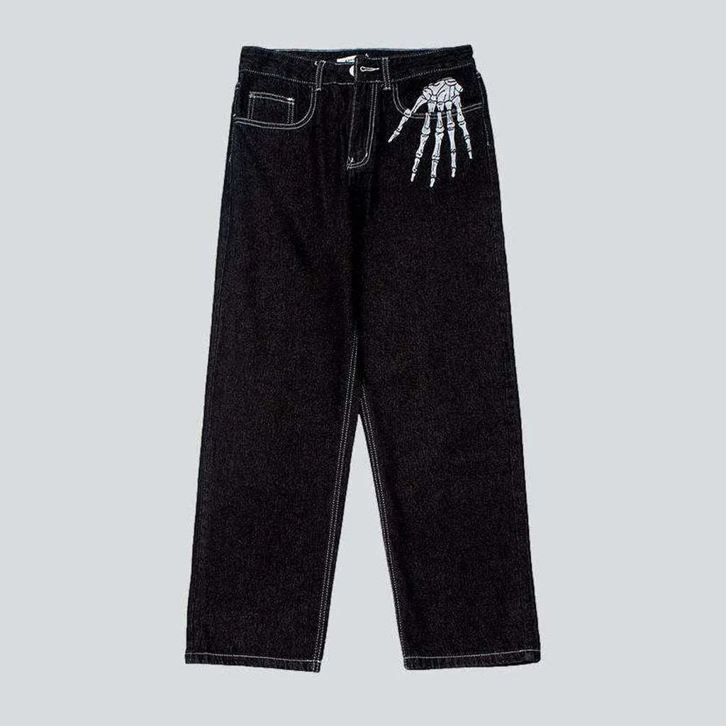 Bone print baggy men's jeans | Jeans4you.shop