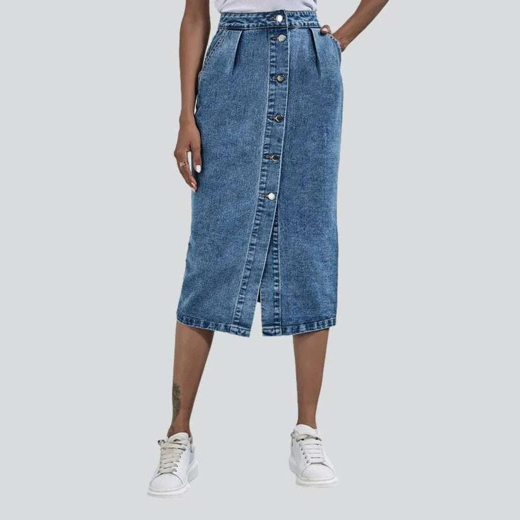 Button-down midi denim skirt | Jeans4you.shop