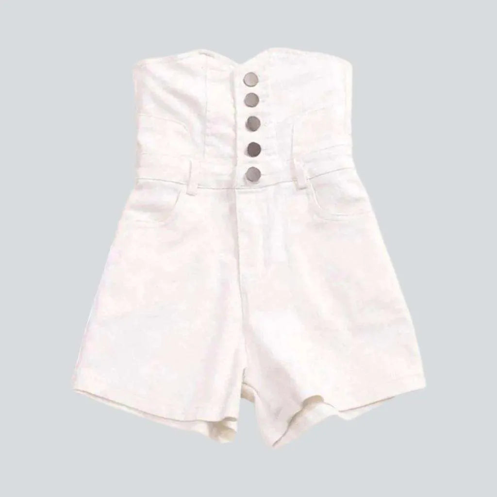 Buttoned corset women's denim shorts | Jeans4you.shop