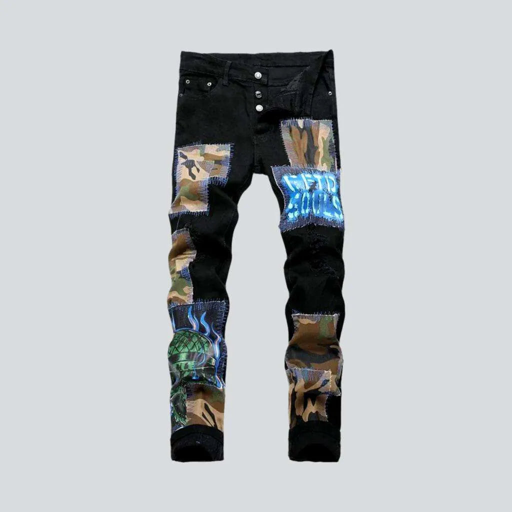 Camouflage patchwork jeans
 for men | Jeans4you.shop