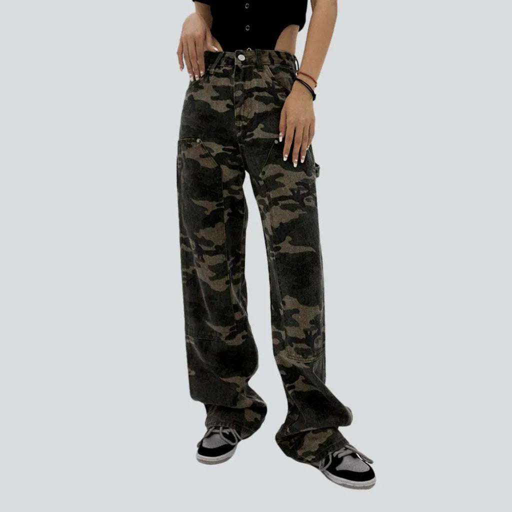 Camouflage print women's straight jeans | Jeans4you.shop