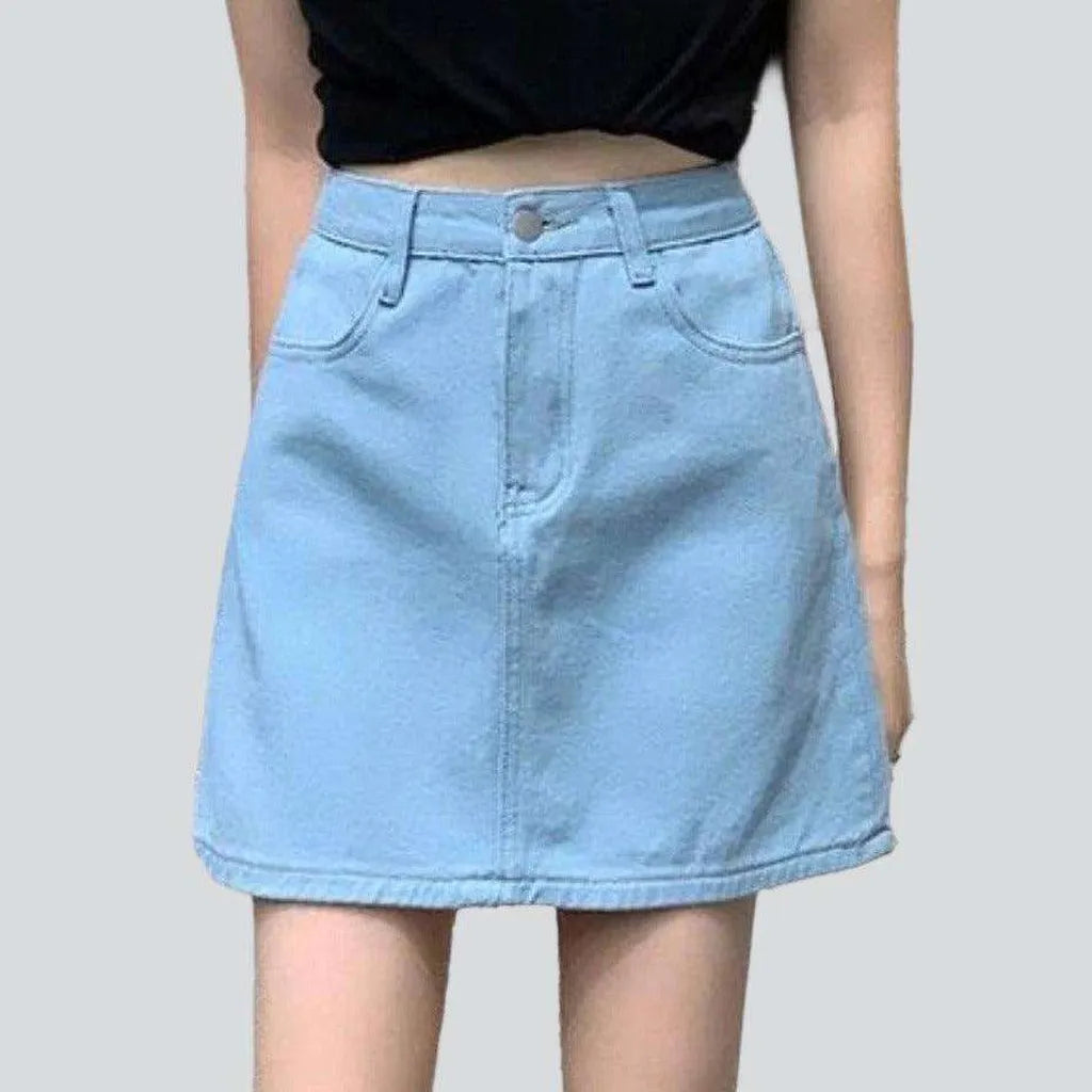 Candy color mini denim skirt | Jeans4you.shop