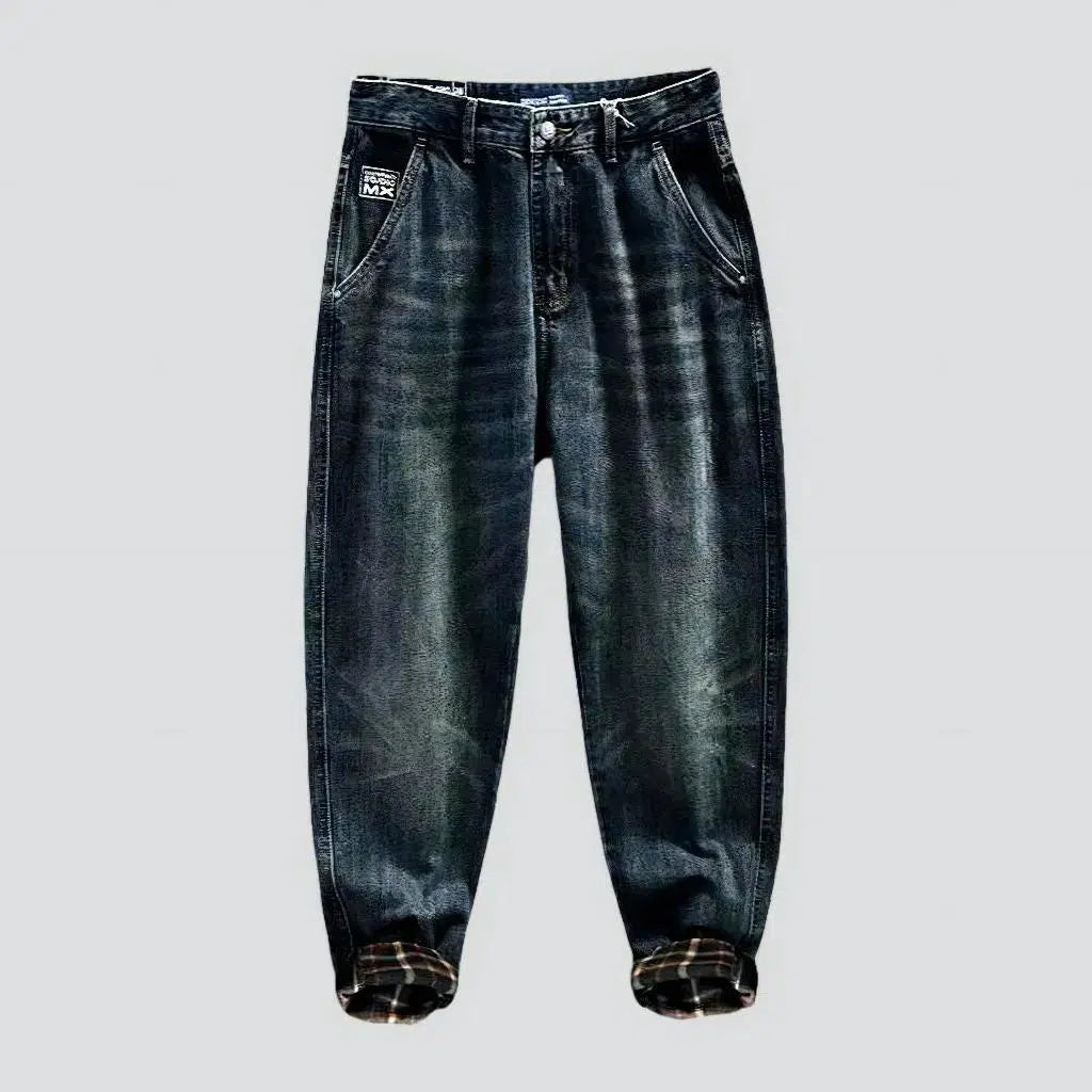 Checkered men's fleece jeans | Jeans4you.shop