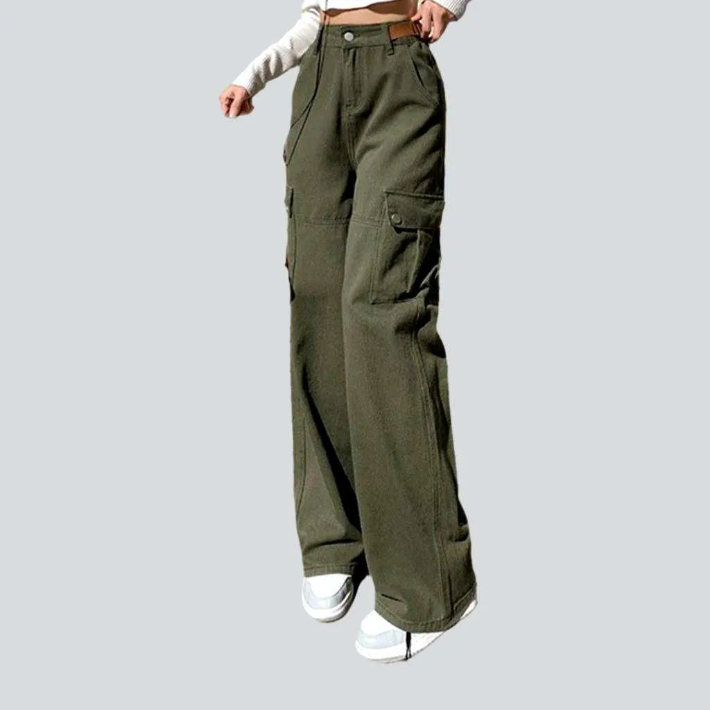 Color cargo women's jean pants | Jeans4you.shop