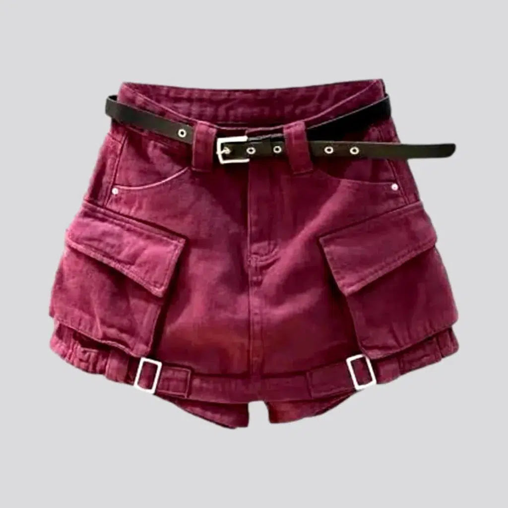 Color fashion jean skort
 for ladies | Jeans4you.shop