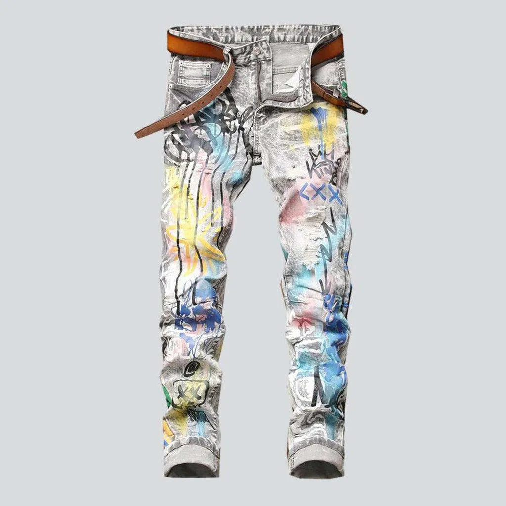 Color-painted grey men's jeans | Jeans4you.shop