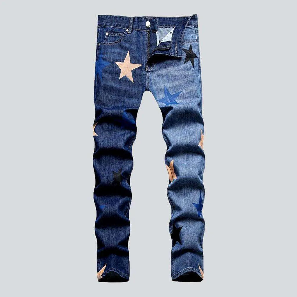 Color stars print men's jeans | Jeans4you.shop
