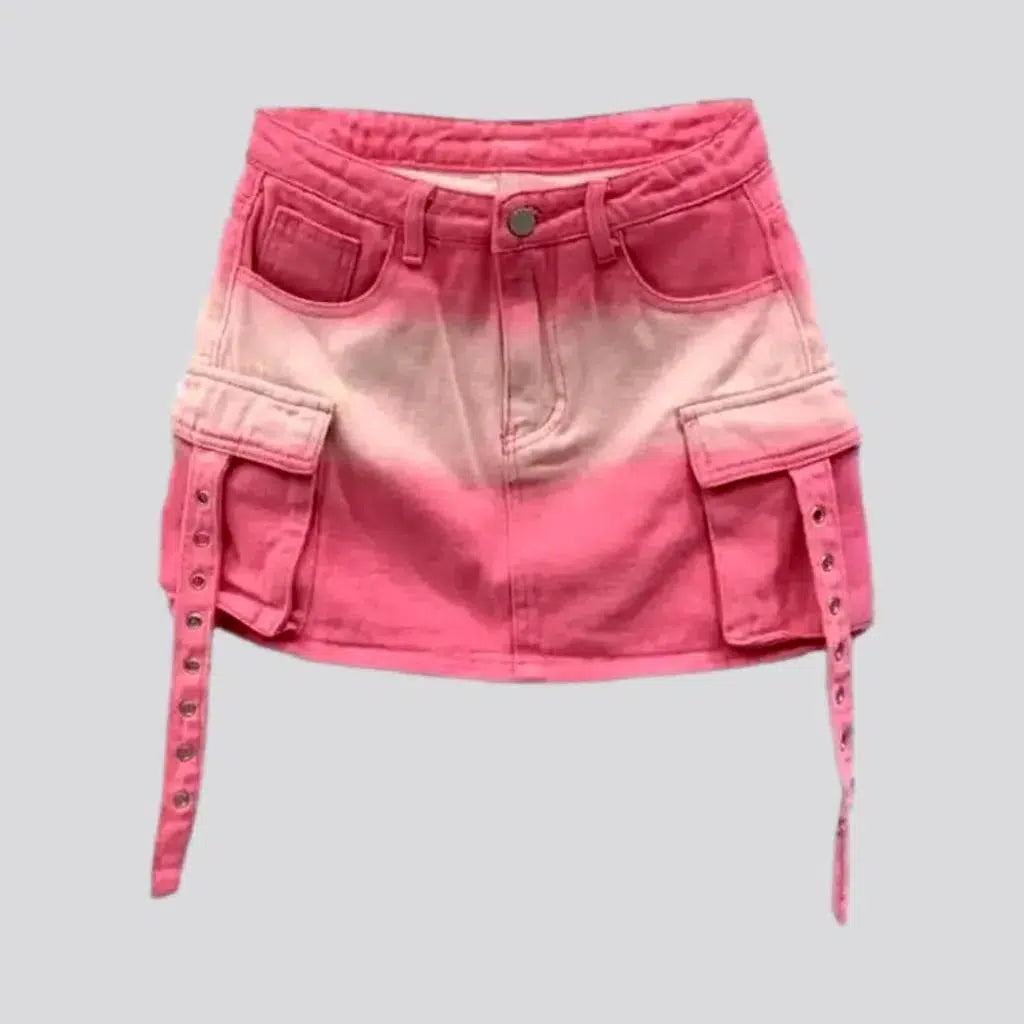 Contrast cargo denim skort
 for ladies | Jeans4you.shop