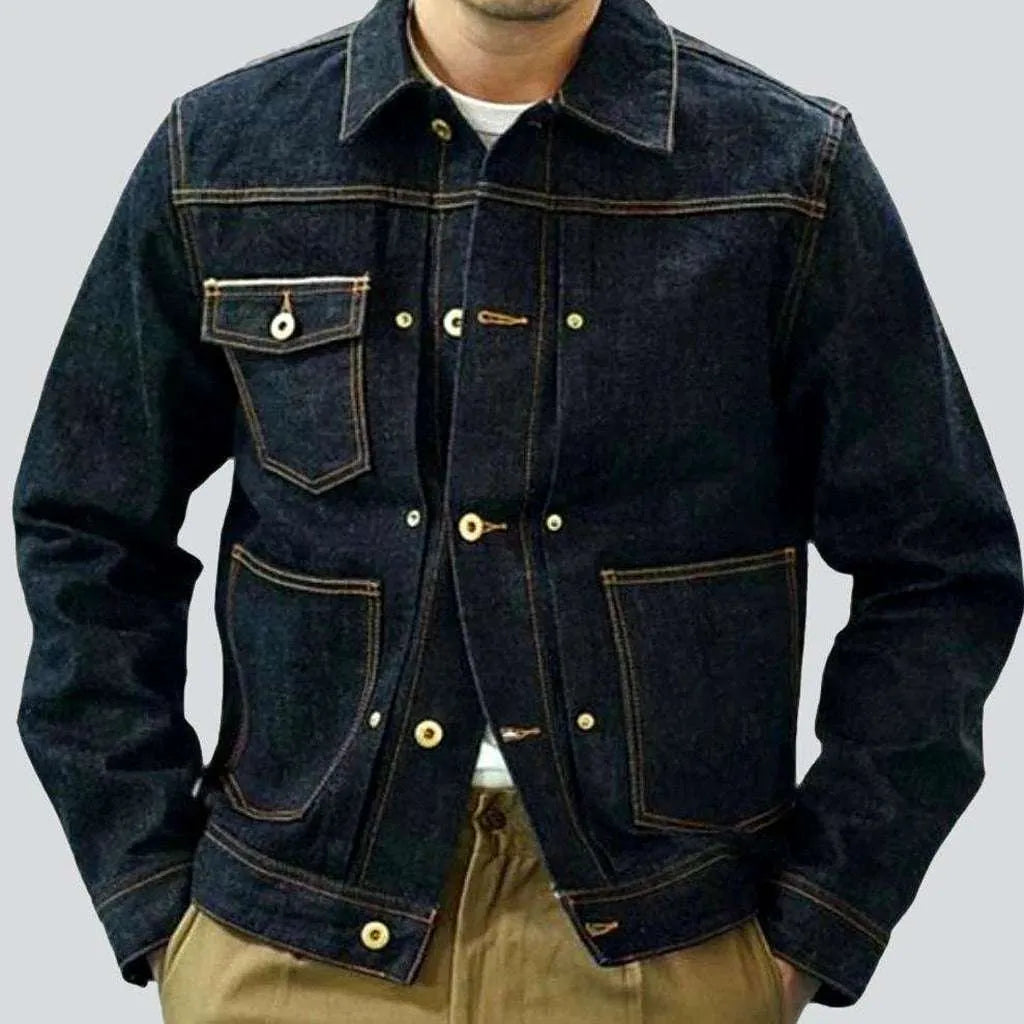 Contrast stitching denim jacket | Jeans4you.shop