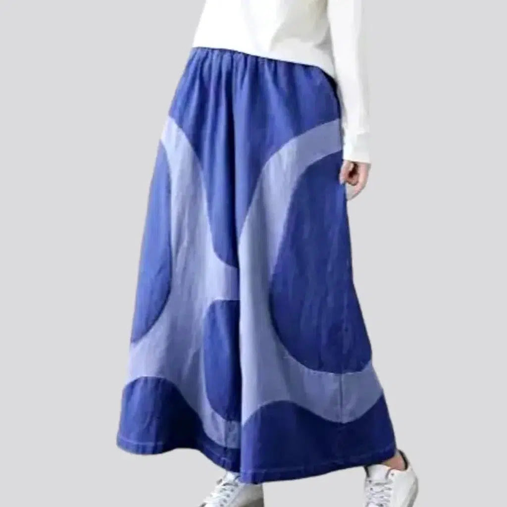 Culottes painted denim skirt
 for ladies | Jeans4you.shop