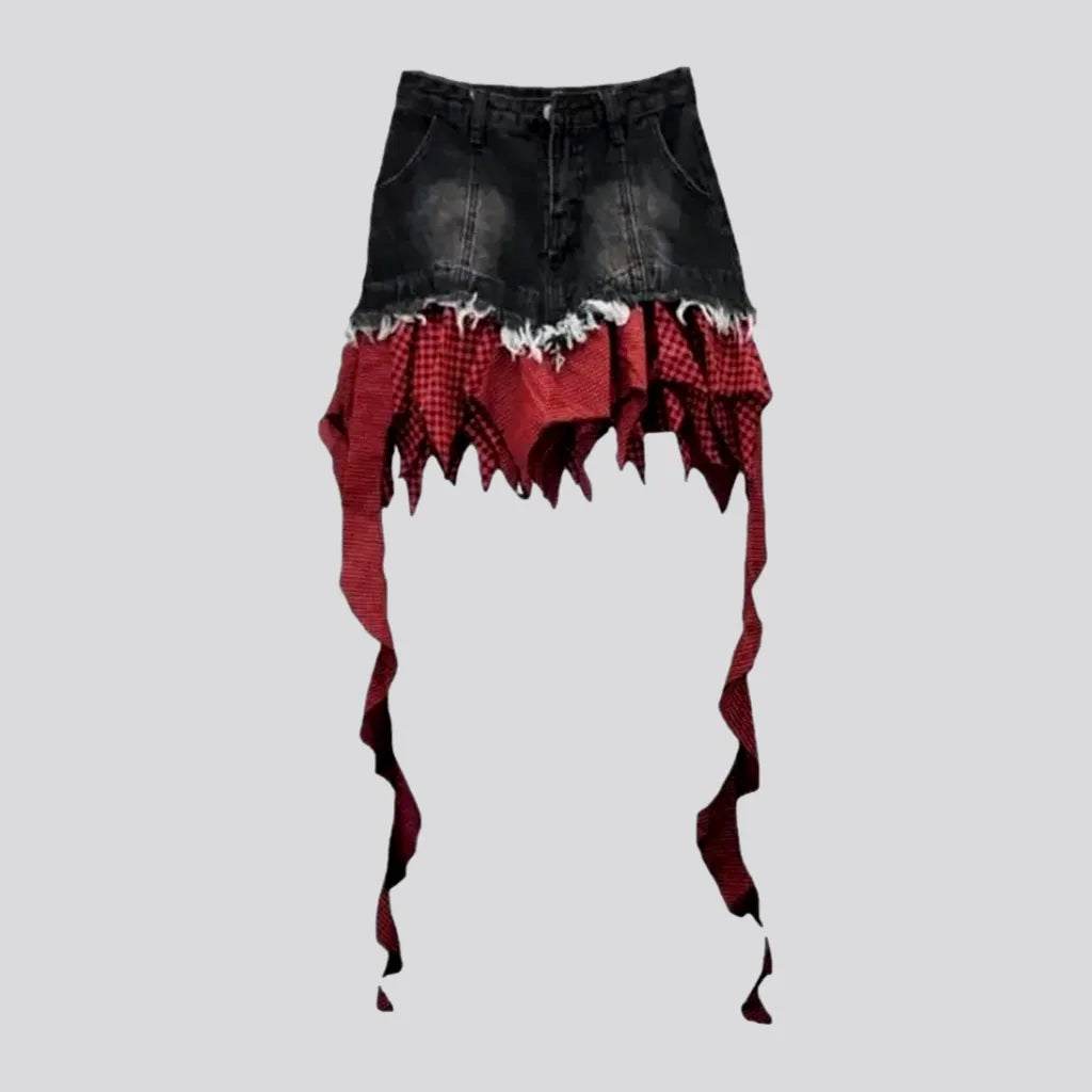 Dark frills jean skirt
 for women | Jeans4you.shop