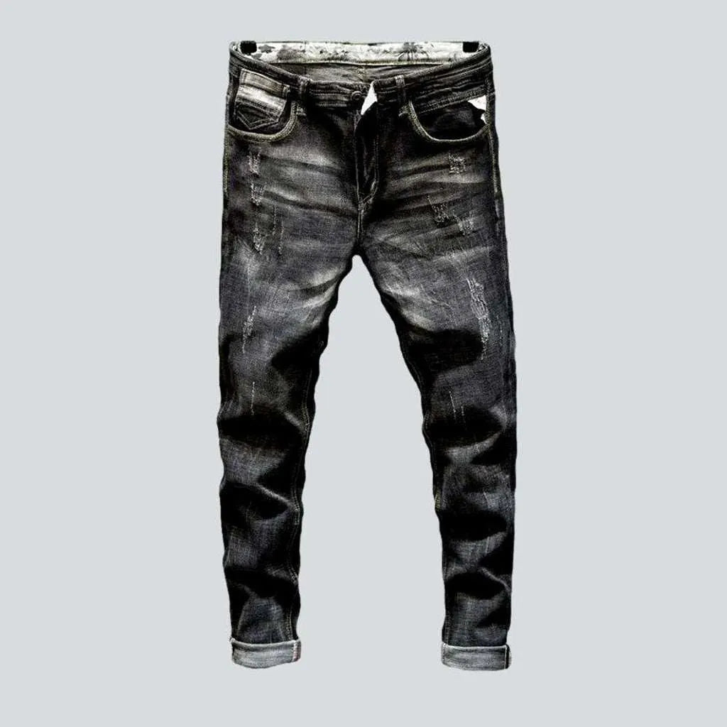 Dark grey torn men's jeans | Jeans4you.shop