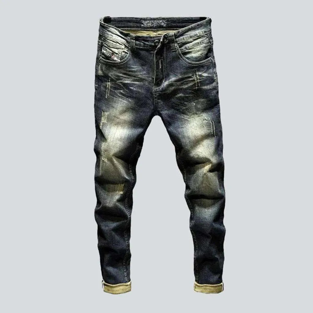 Dark wash aged men's jeans | Jeans4you.shop