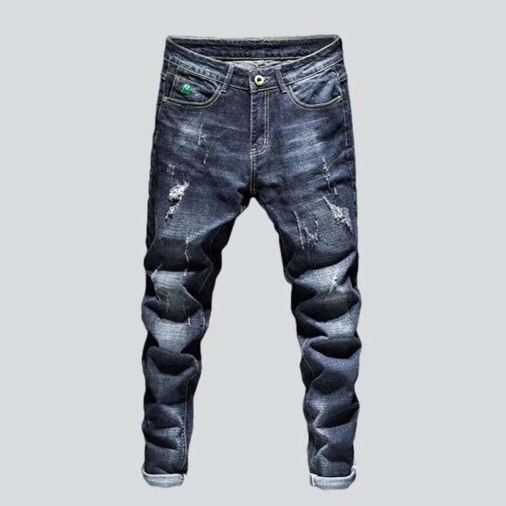 Dark wash men's ripped jeans | Jeans4you.shop