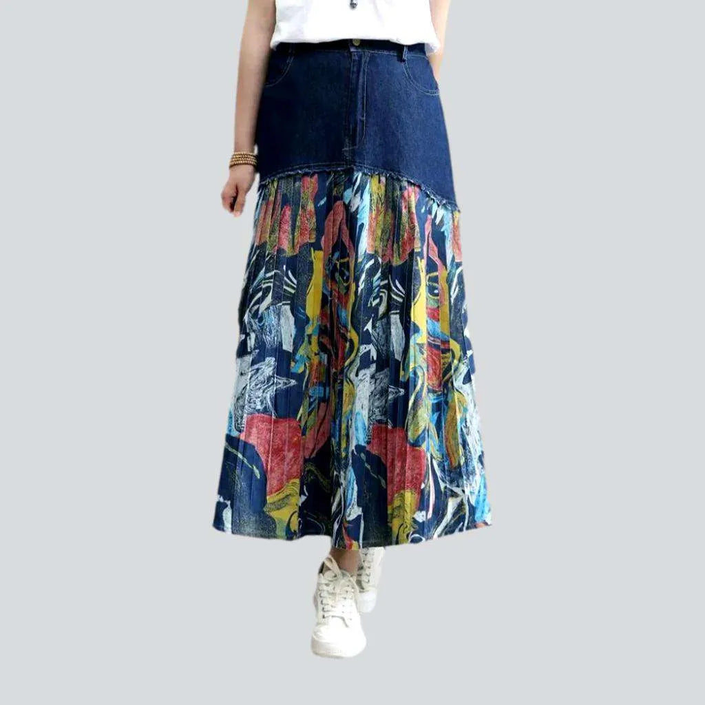Dark wash y2k jean skirt
 for ladies | Jeans4you.shop