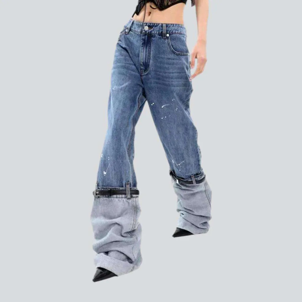 Decorative belts on the hem jeans | Jeans4you.shop