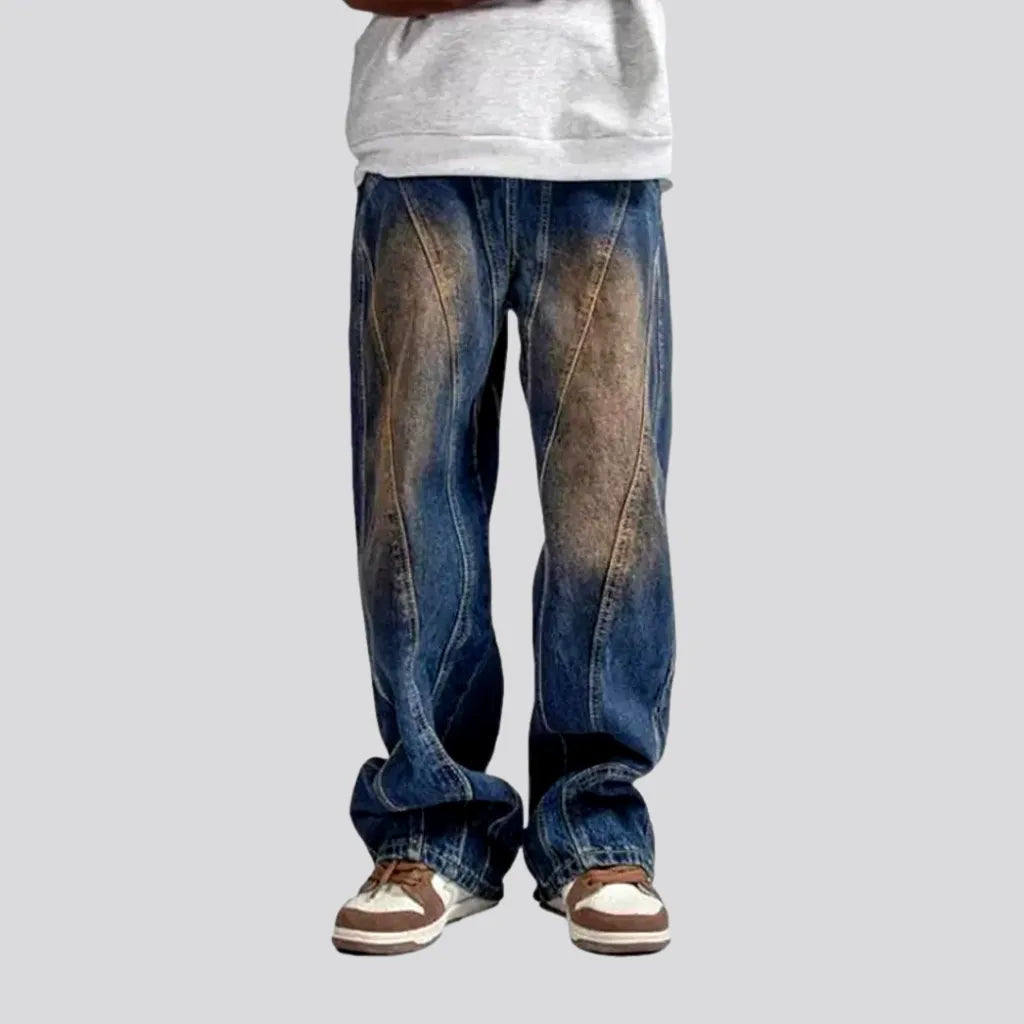 Diagonal-stitching fashion jeans
 for men | Jeans4you.shop