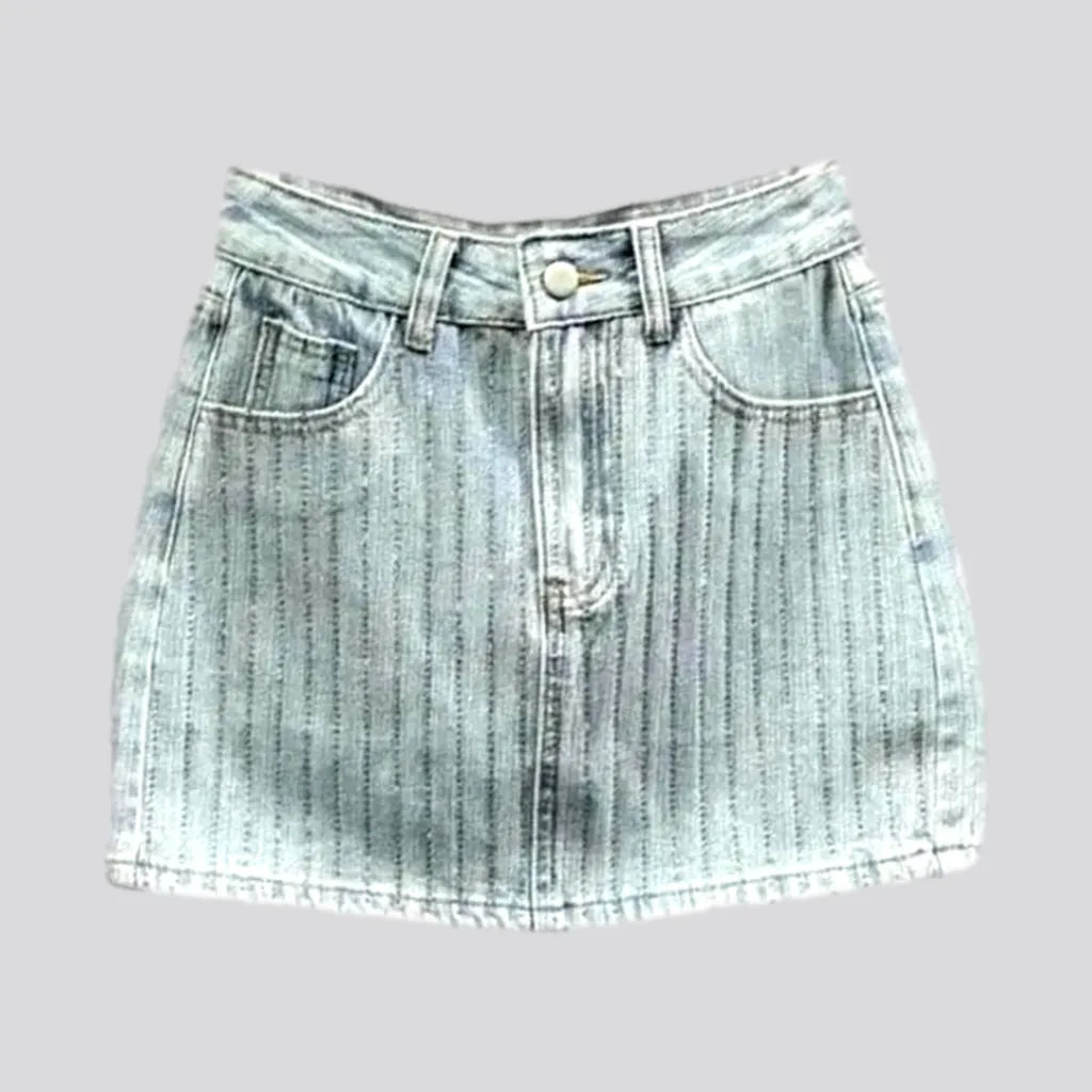 Diamond embellished denim skirt | Jeans4you.shop