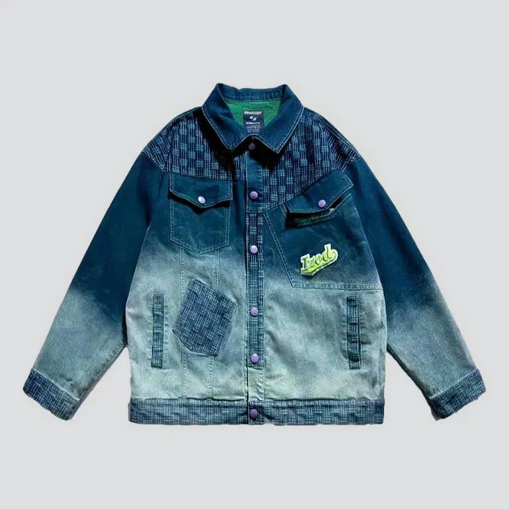 Dip-dyed contrast denim jacket
 for men | Jeans4you.shop