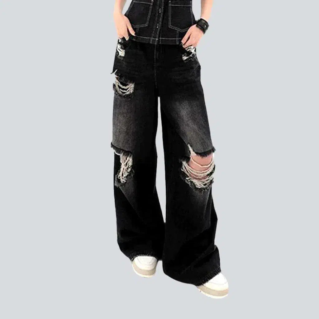 Distressed floor-length jeans
 for ladies | Jeans4you.shop