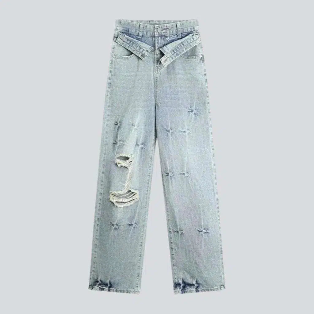 Distressed floor-length jeans | Jeans4you.shop