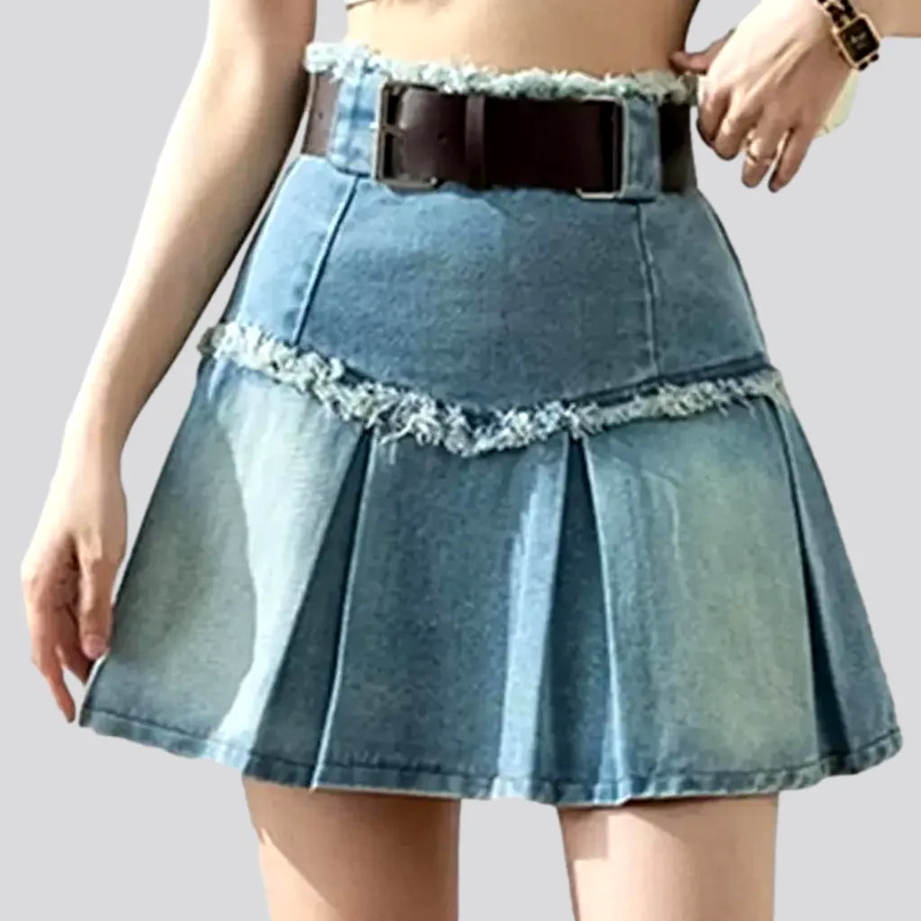 Distressed grunge denim skirt | Jeans4you.shop