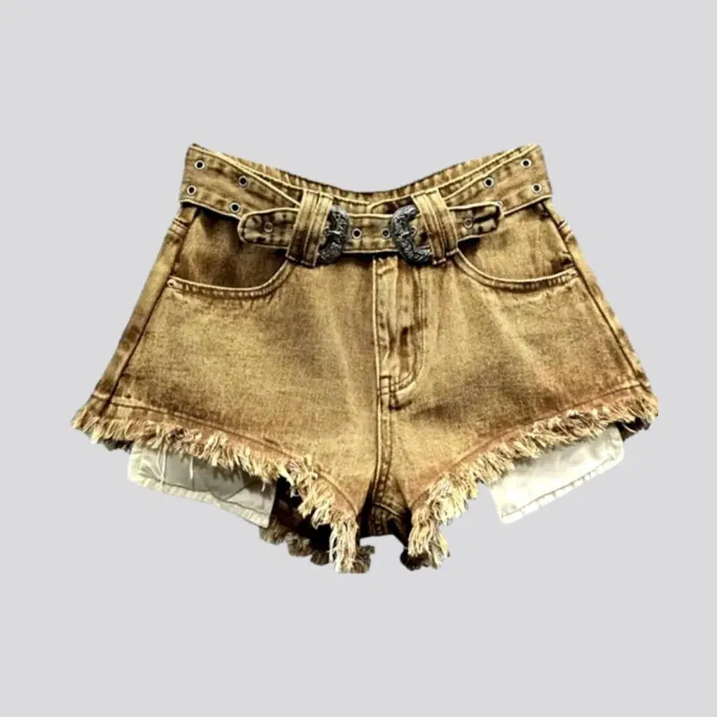 Distressed-hem denim shorts
 for ladies | Jeans4you.shop