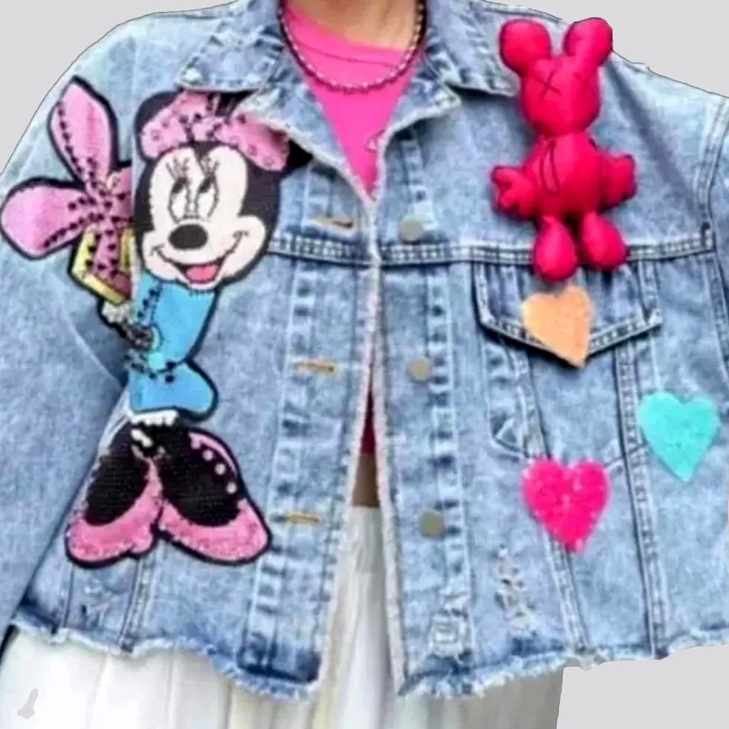 Distressed painted jean jacket
 for ladies | Jeans4you.shop
