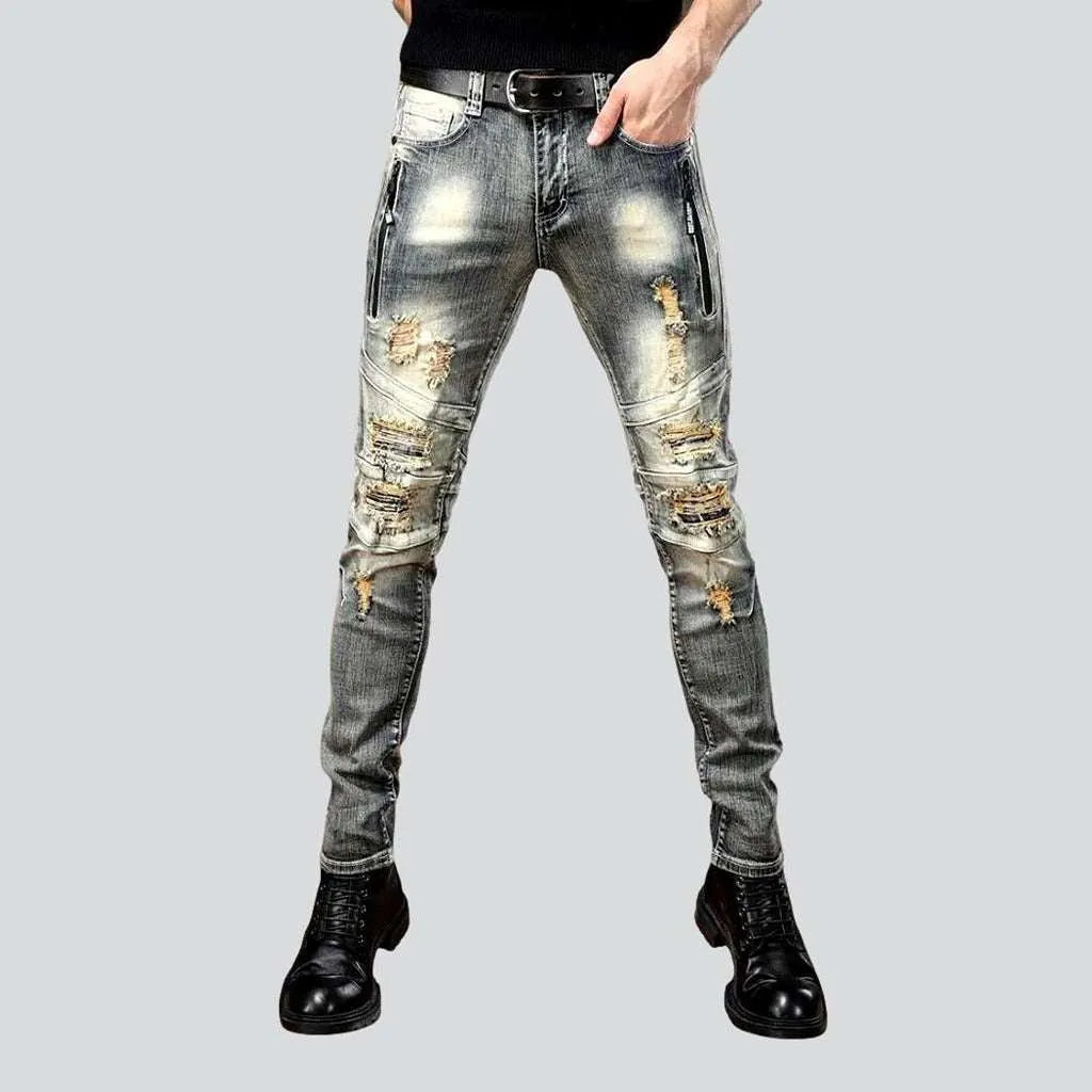 Distressed stylish men's biker jeans | Jeans4you.shop