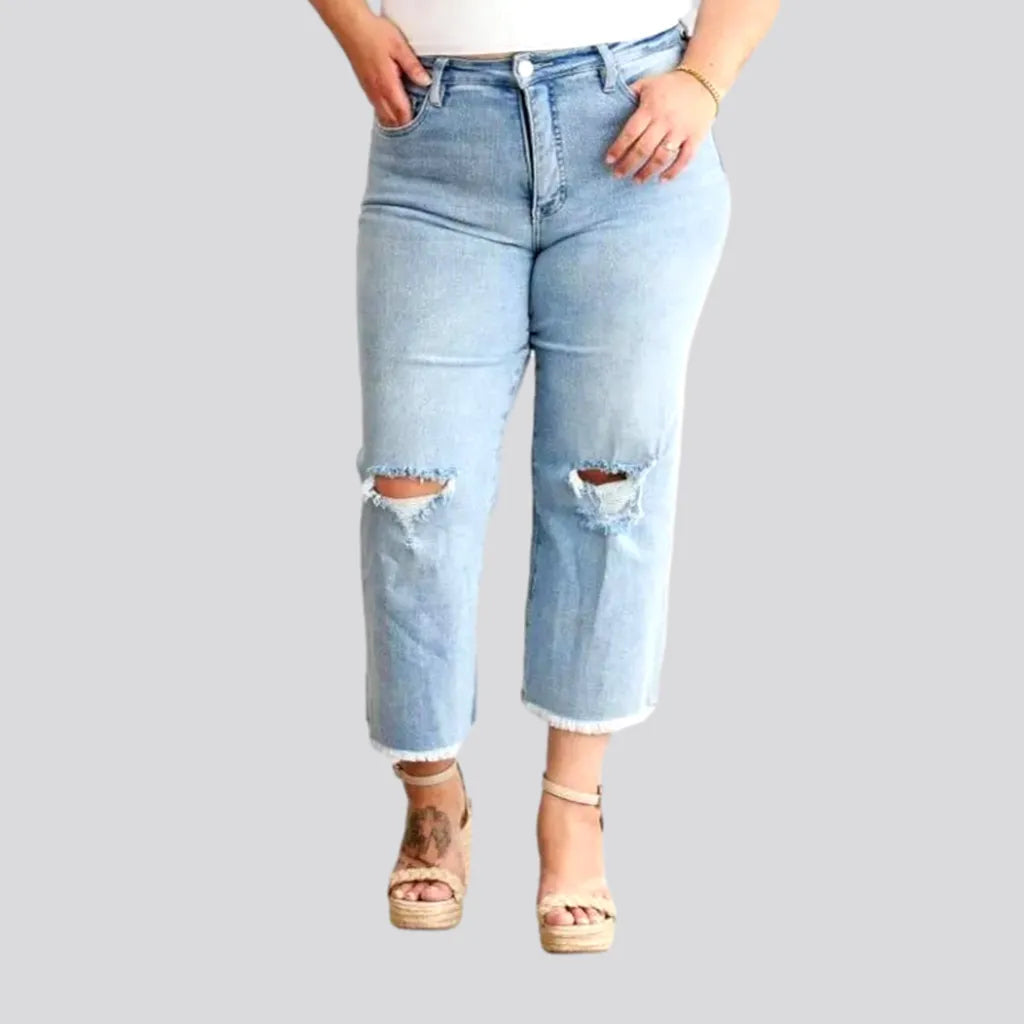 Distressed women's raw-hem jeans | Jeans4you.shop