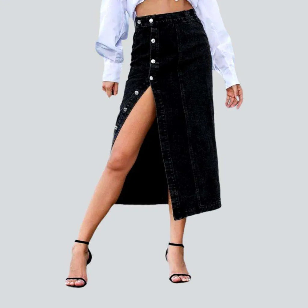 Elegant buttoned women's deniim skirt | Jeans4you.shop