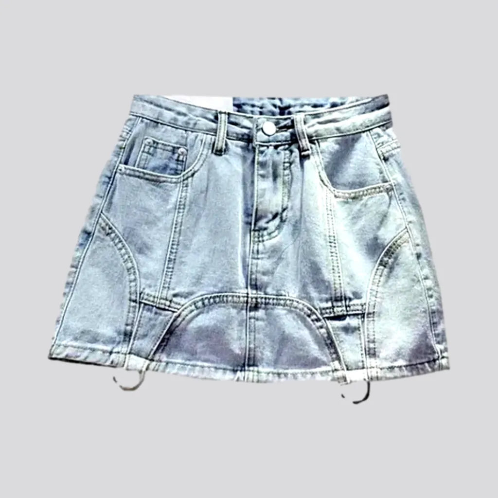 Embellished vintage jean skort
 for women | Jeans4you.shop