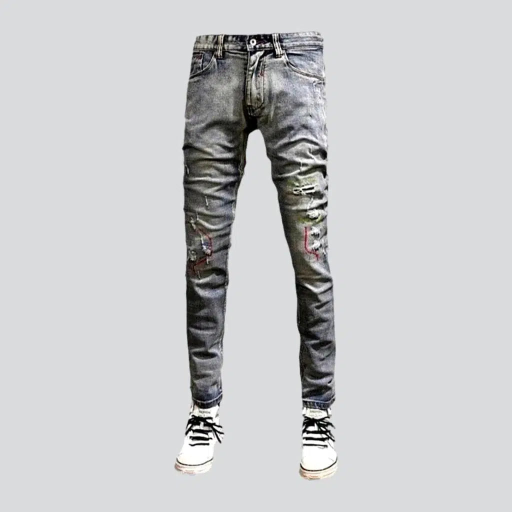Embroidered men's vintage jeans | Jeans4you.shop