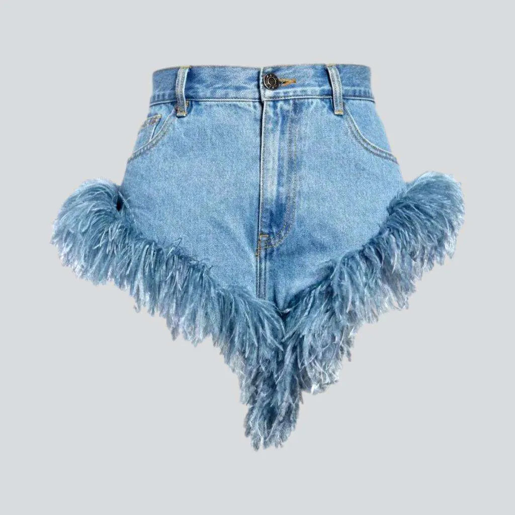 Feather hem women's jean shorts | Jeans4you.shop
